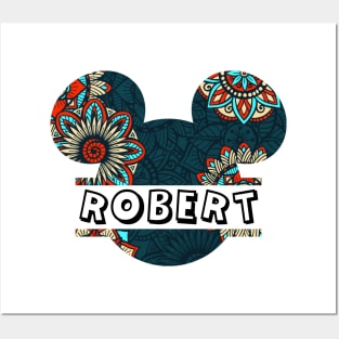 Robert Name With Seamless Pattern Posters and Art